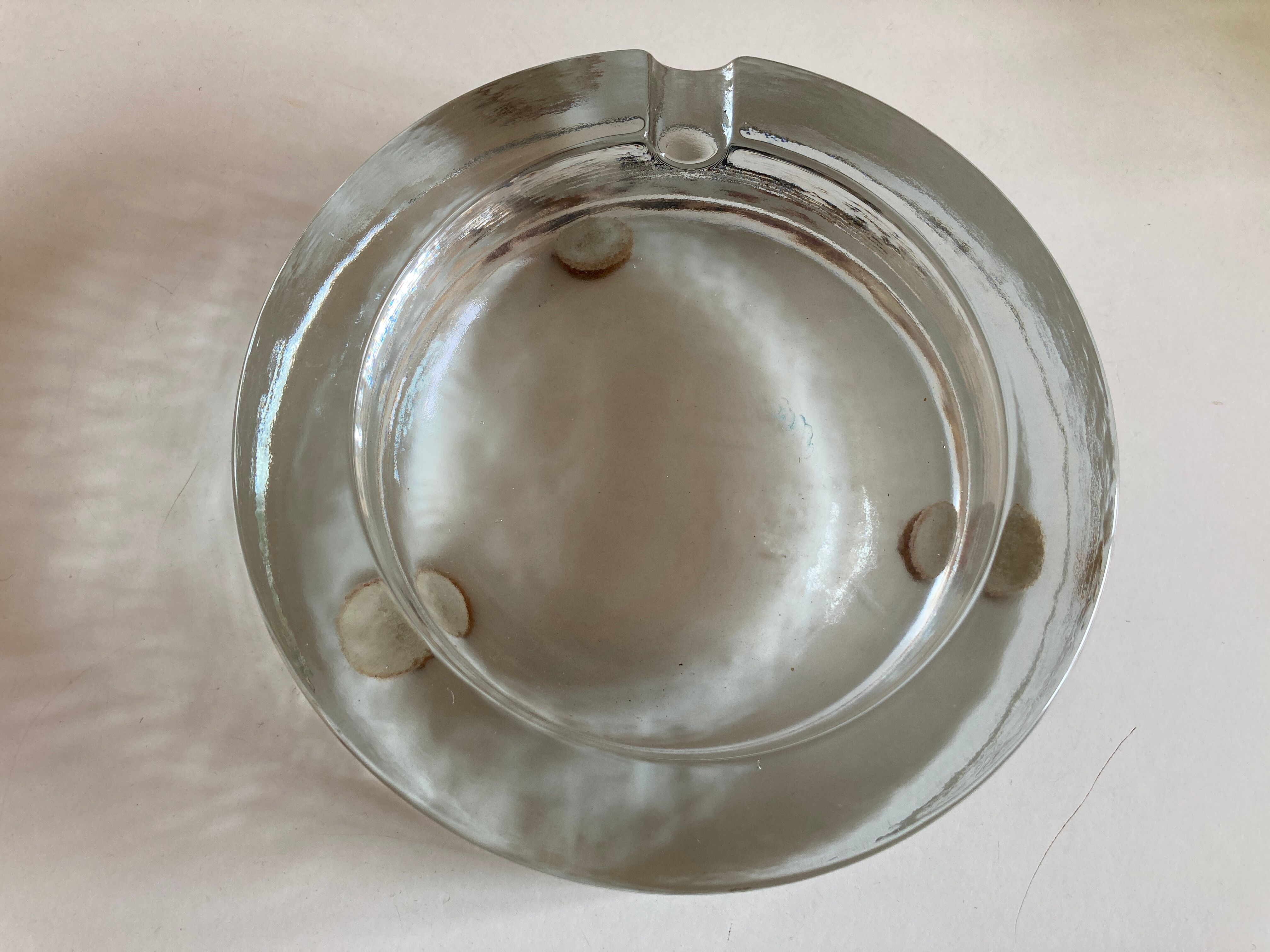Solid glass ashtray, 1960s