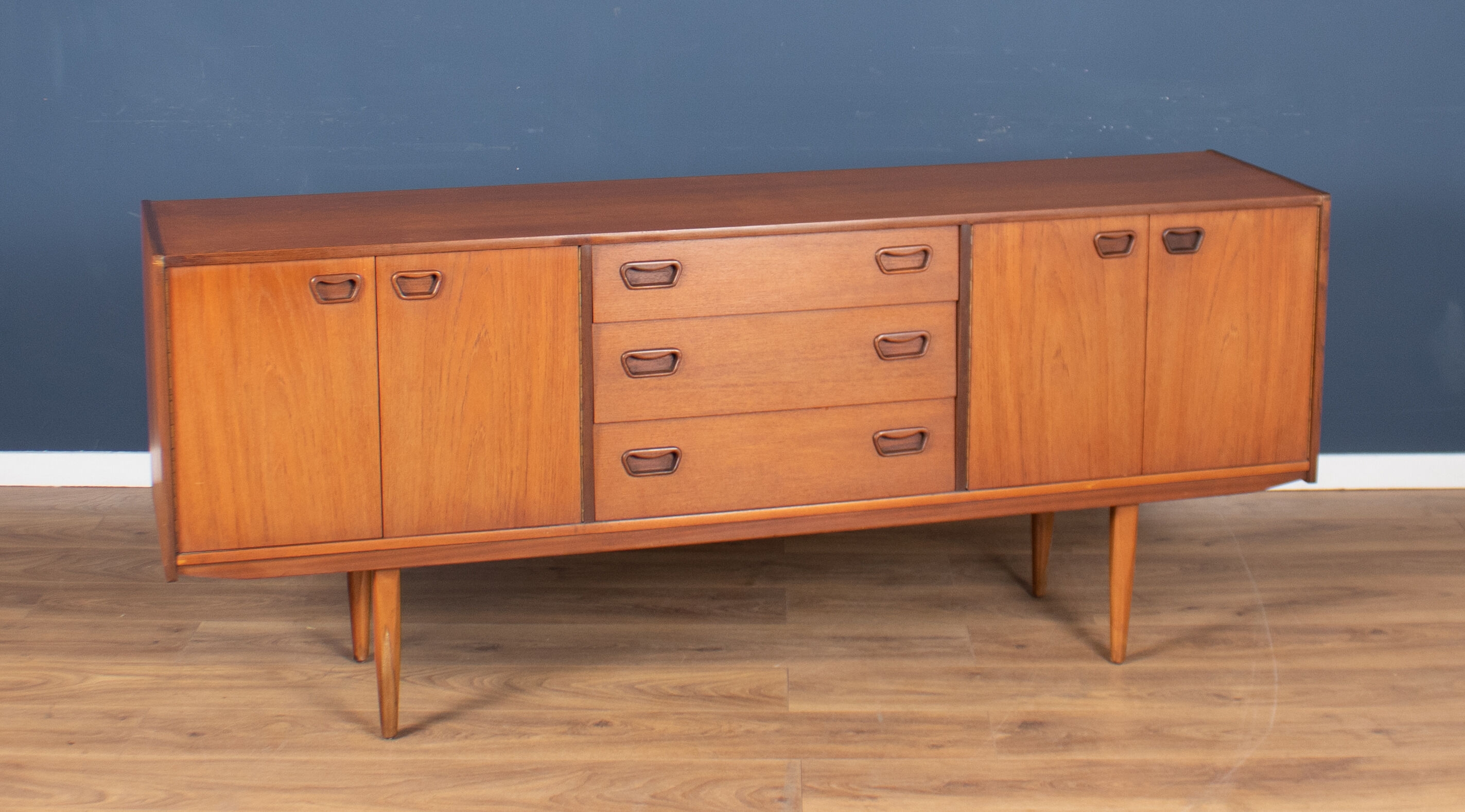 Retro teak 1960s mid century long teak sideboard
