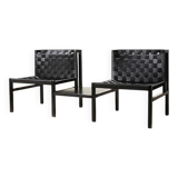 Gijs bakker Pair of Seatbelt Lounge Chairs + Side Table for Castelijn 1978