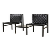 Gijs Bakker Paire de fauteuils lounge avec ceinture de sécurité + table d'appoint pour Castelijn 1978