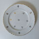 6 flat plates Moulin des Loups faience flowers vintage gold