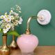 Vintage pink and clear glass elbow wall light.