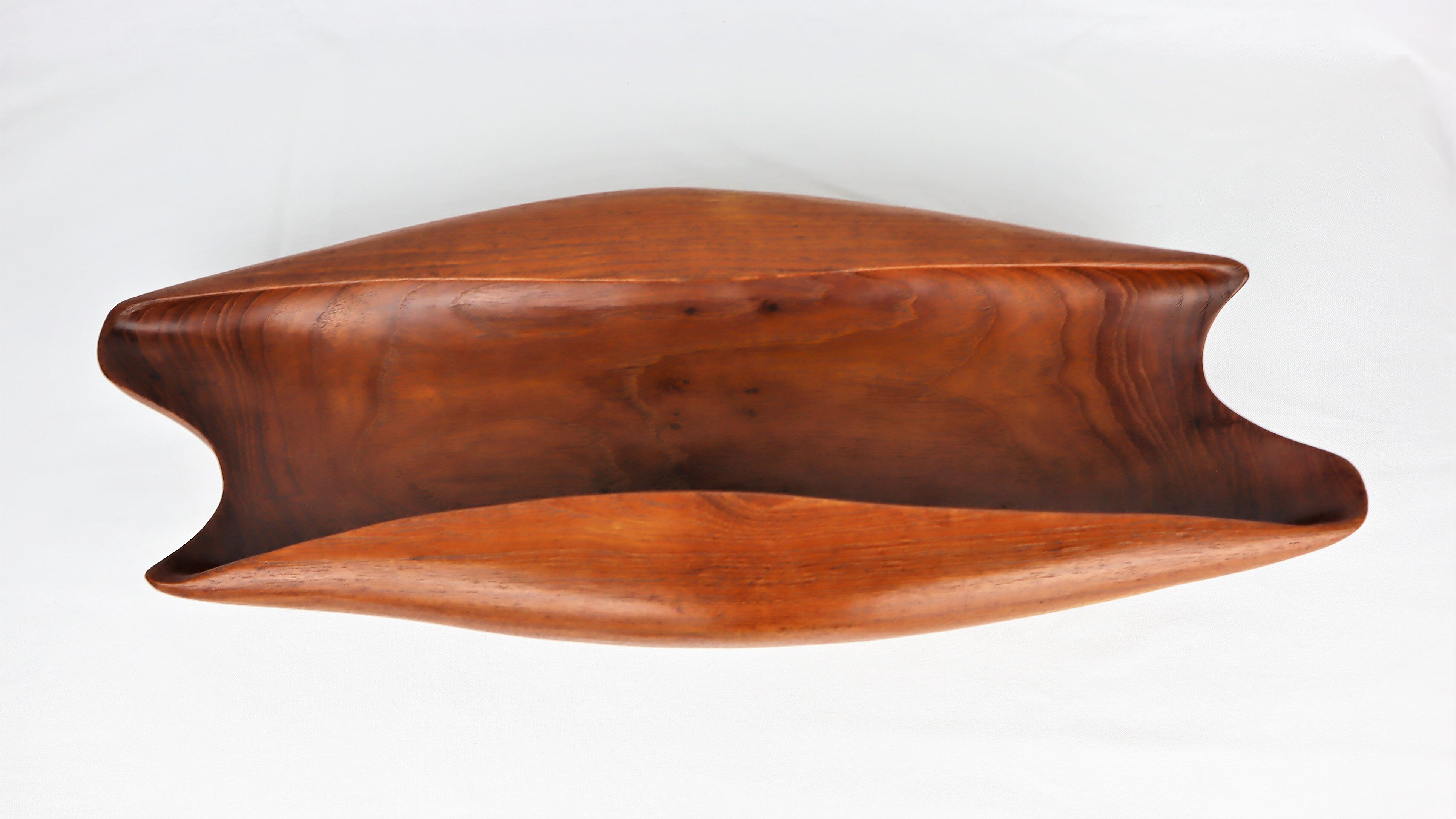 Scandinavian cut in vintage carved teak 1960