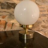 Opaline brass table lamp