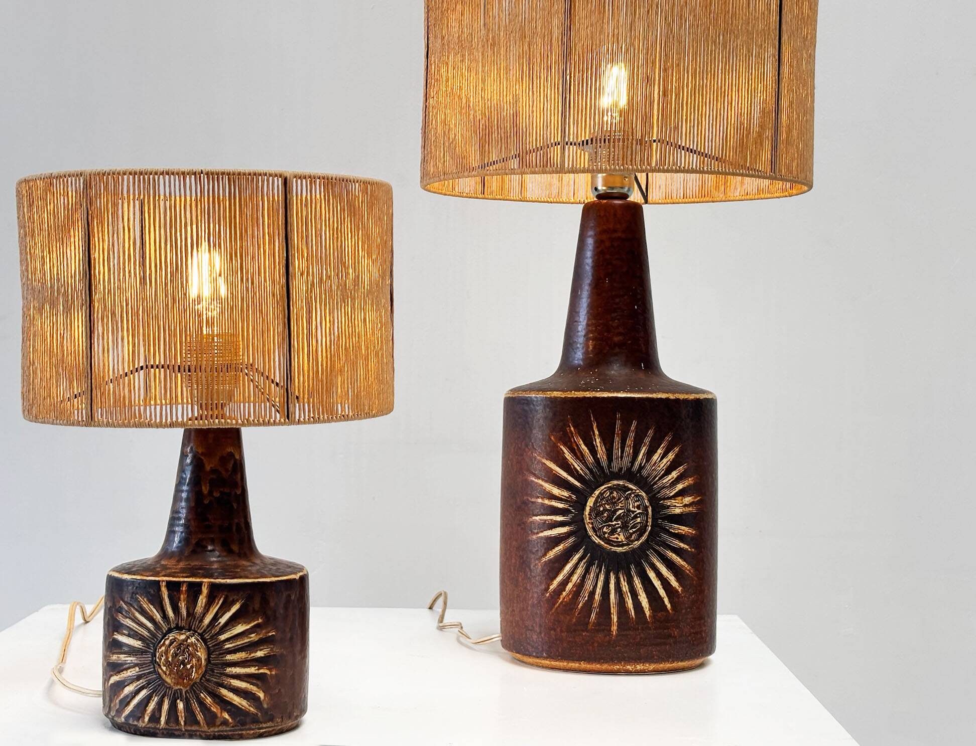Pair of Sun serie table lamps by Søholm for Bornholm
