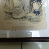 Lithographie du 19° "le moniteur de la mode"
