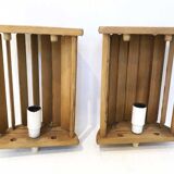 Pair of Scandinavian wooden wall lamps, 1960