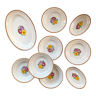 10 assiettes anciennes creuses en faïence Villeroy et Boch avec plat et raviers assortis