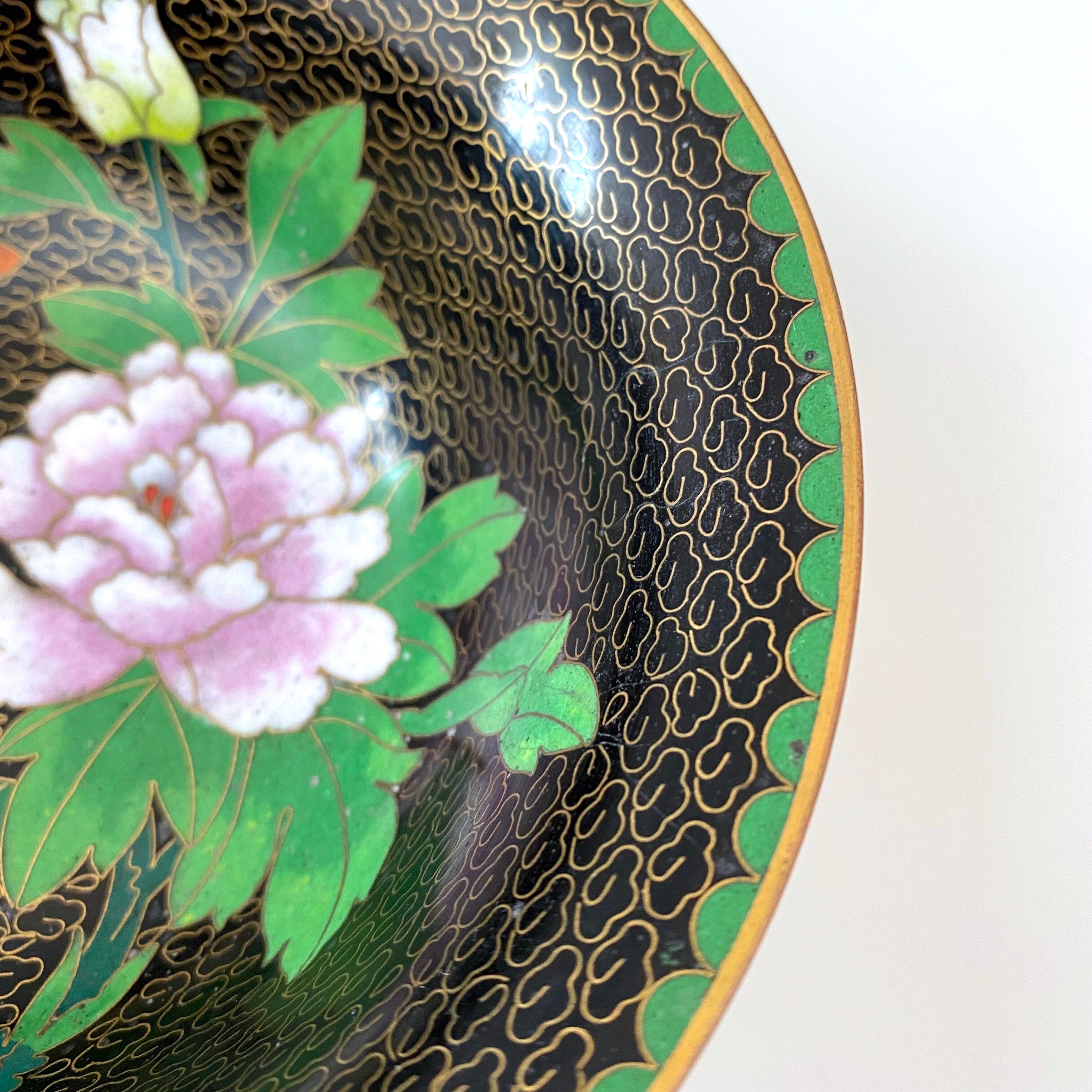 Cloisonne bowl, Vintage enamel bowl