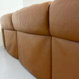 Vintage 1970s De Sede DS-40 camel leather 3-seater sofa.
