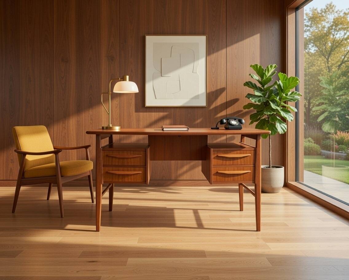 Gunnar Nielsen Teak Desk for Tibergaard, 1960s.