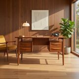 Gunnar Nielsen Teak Desk for Tibergaard, 1960s.