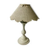 Shabby chic light gray patina candle holder lamp