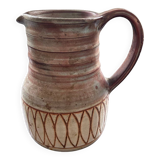 Signed stoneware pitcher