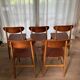 5 beech and teak chairs - Denmark 50s/60s