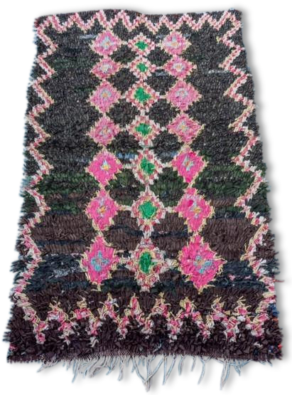 Boucherouite, 155 x 92 authentic hand made wool rug