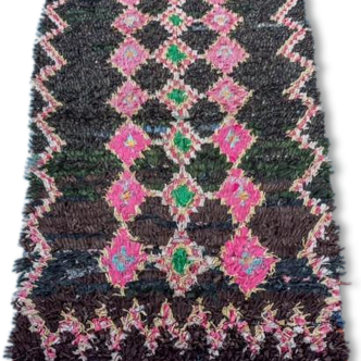 Boucherouite, 155 x 92 authentic hand made wool rug