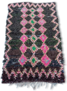 Tapis laine fait main authentique Boucherouite, 155x92