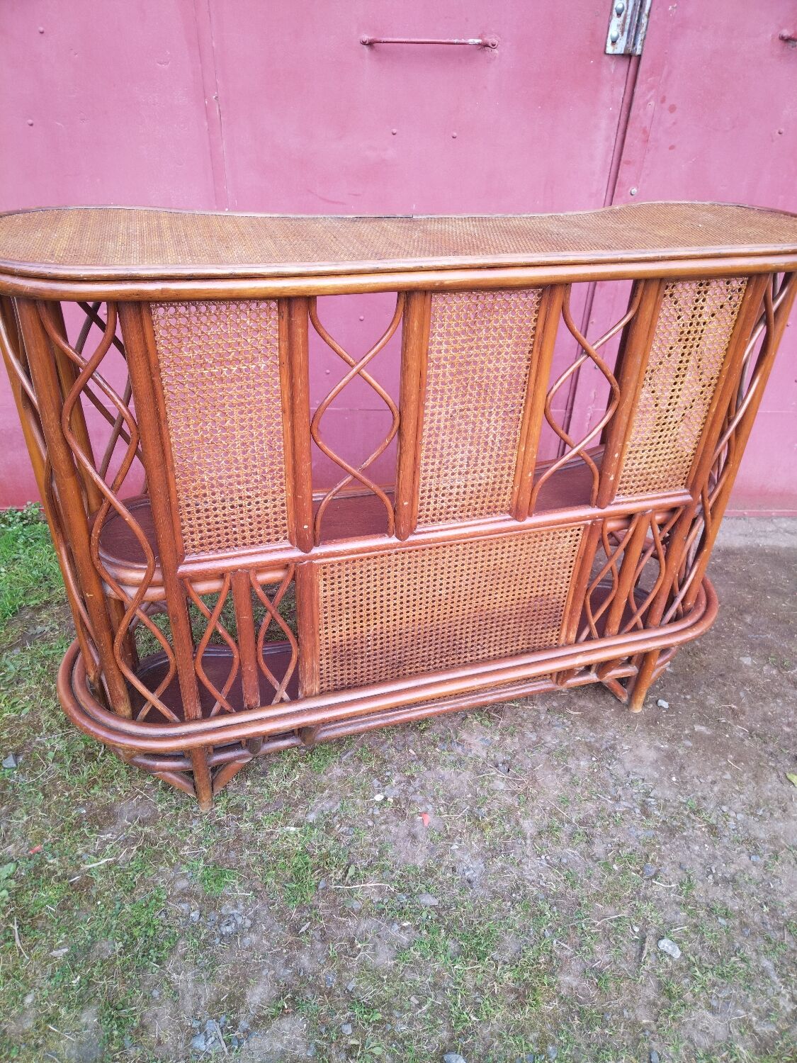 Rattan bar and canning 60's