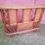 Rattan bar and canning 60's