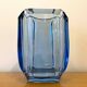 Uranium glass vase blue 1970s