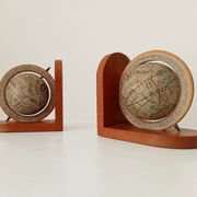 Pair of vintage World Map bookends 60s/70s