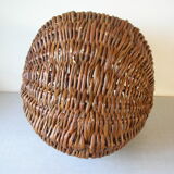 Old basket in wicker and wood of Normandy deco kitchen farm normande 40 cm