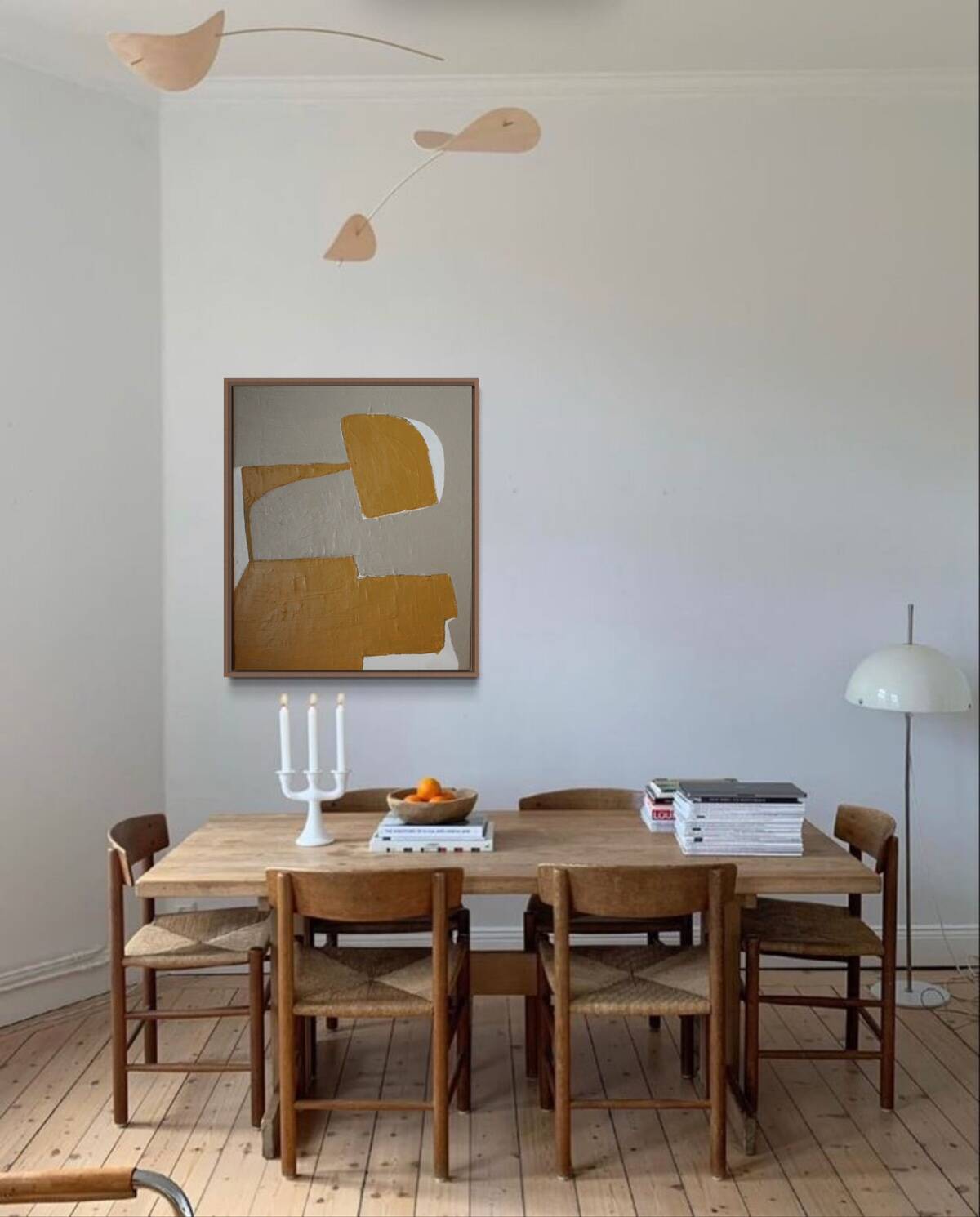 Ocher-taupe relief acrylic paint