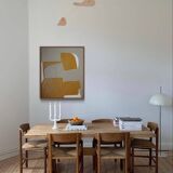 Ocher-taupe relief acrylic paint