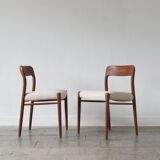 Model 75 Dining Chairs by Niels Otto Moller for J.L. Møllers, Set of 2
