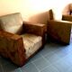 Pair of modernist Art Deco armchairs in alcantara and walnut, 1930