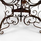 Wrought iron pedestal table and marble top, Venice, Italy, 17th century