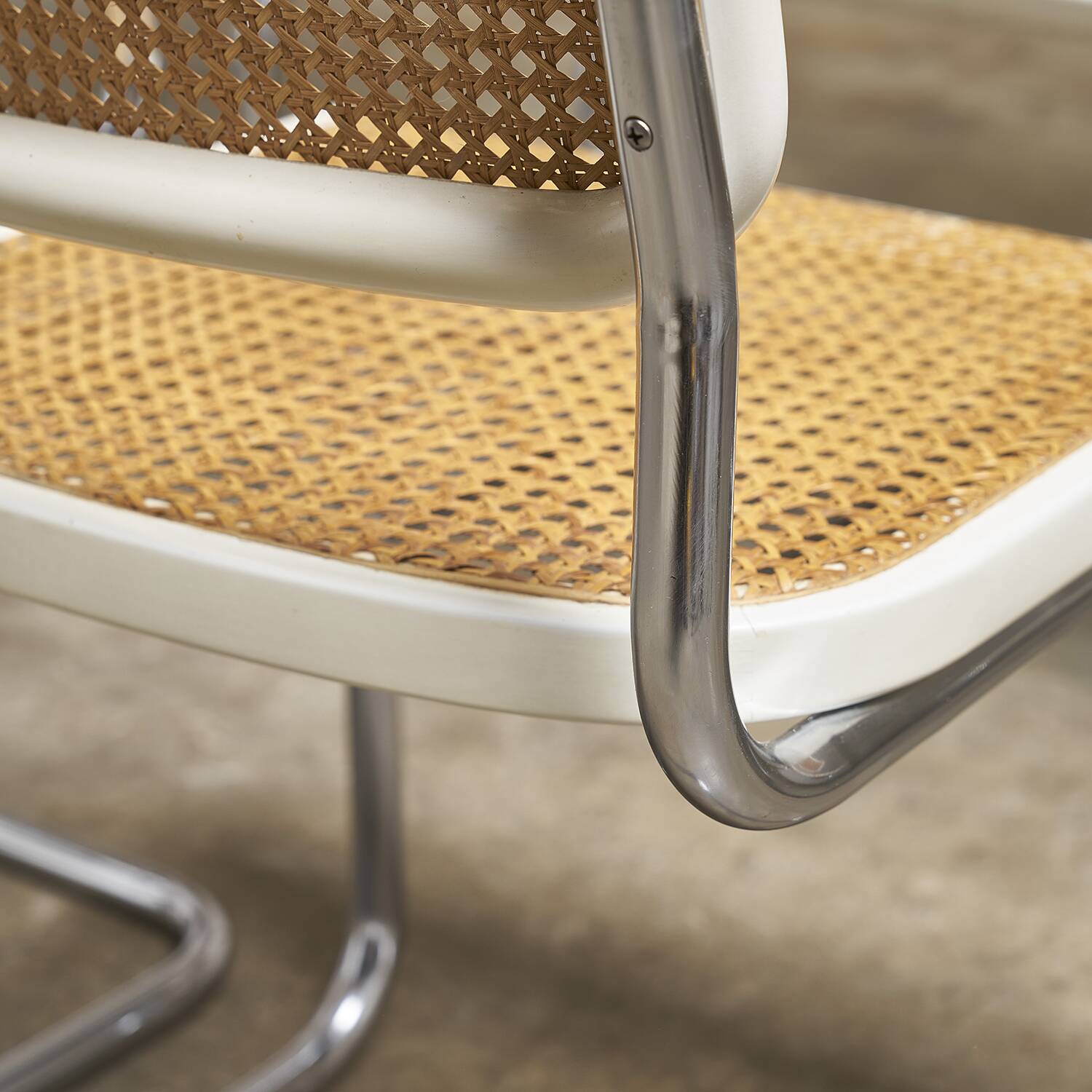 Cesca B32 white chairs