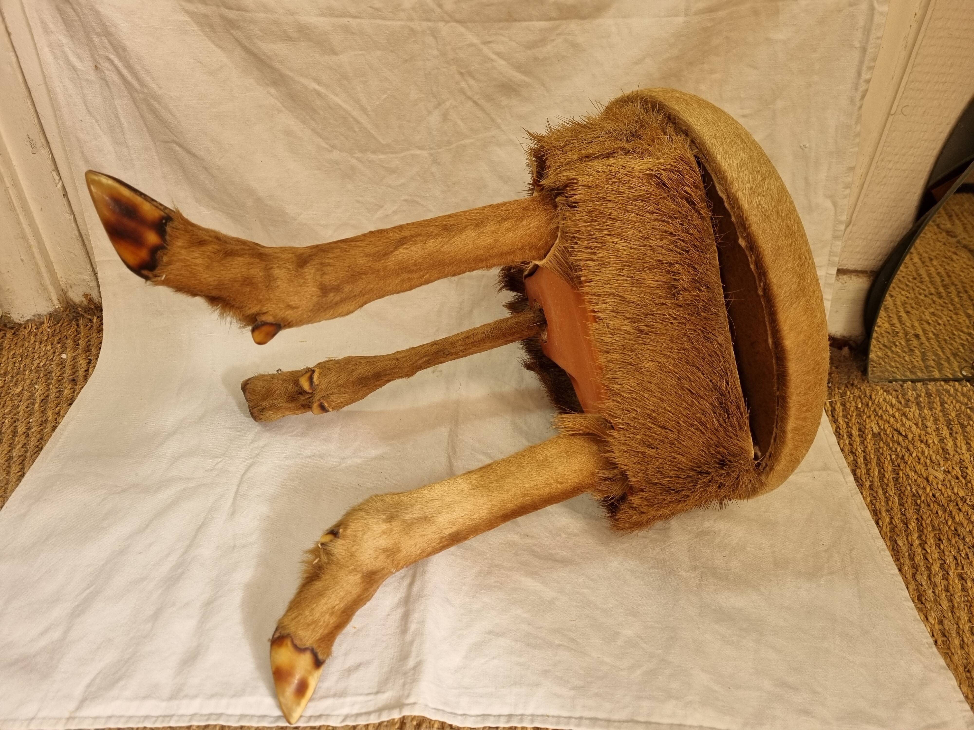Tripod stool brutalist deer from 1970