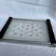 Small Art Deco tray in etched glass and chrome-plated metal – 1930s/40s