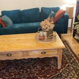 Antique solid wood farmhouse coffee table