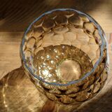 Amber glass globe for lighting - honeycomb relief