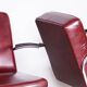 Czech Bauhaus Armchairs in Red Leather and Chrome by Arnošt Beck, 1930s, Set of 2