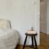 Turned wooden tripod stool