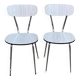 2 chaises formica beige et acier 1980