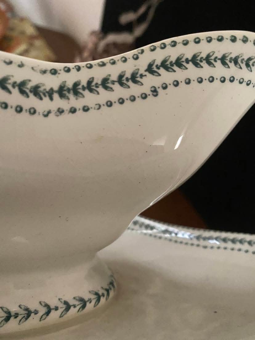 Ironstone sauce boat model Laurels.