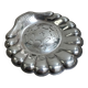 Shell butter dish in silver metal