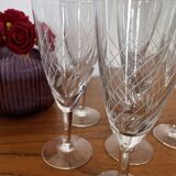 Set of 6 Champagne flutes in engraved glass 10 cl