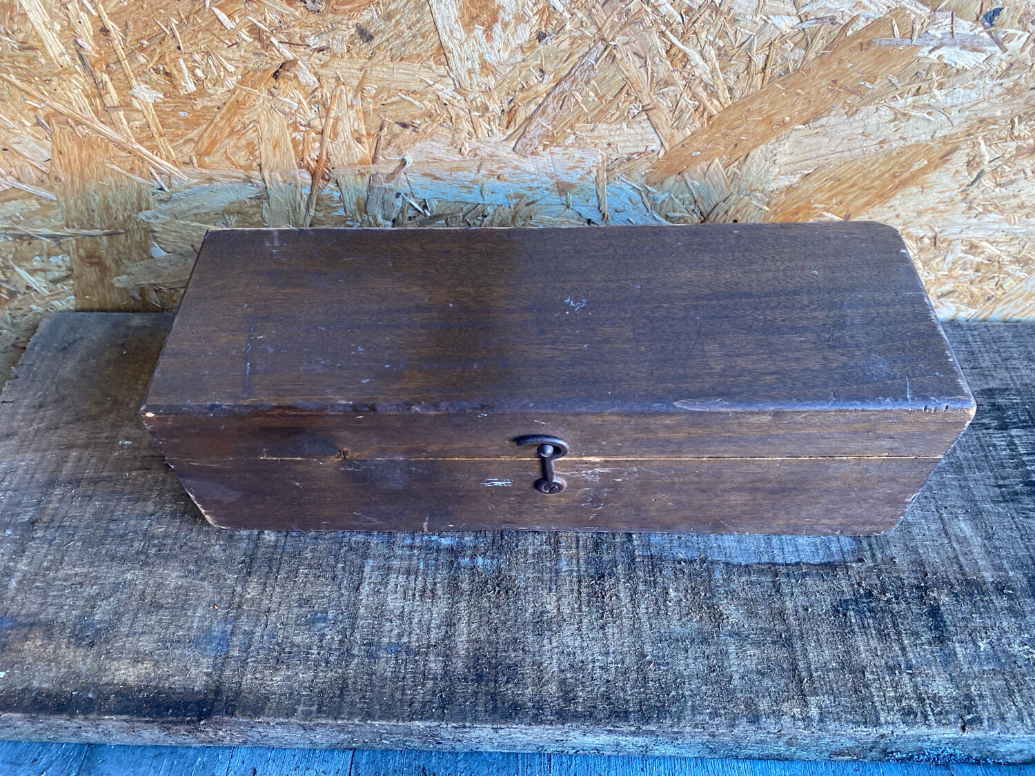 Antique Writing Desk Set Vintage Wooden Storage Box #D89