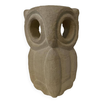 Limestone owl lamp, Albert Tormos, France, 1970s