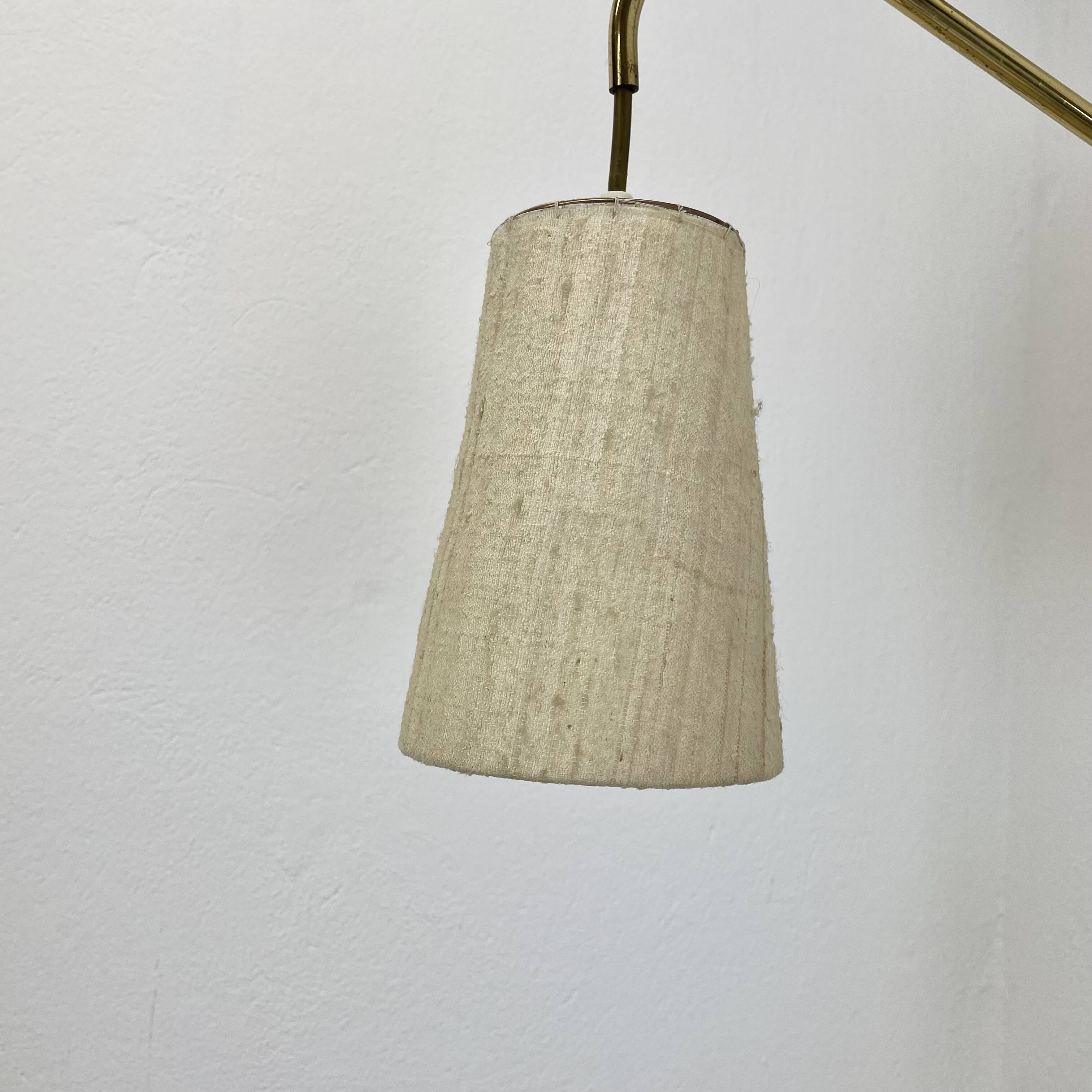 Minimalist Adjustable Swing Arm counterweight Brass Wall Light, Germany 1950