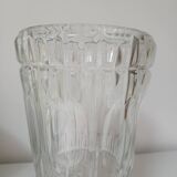 Chiseled glass vase, "round and striped" patterns