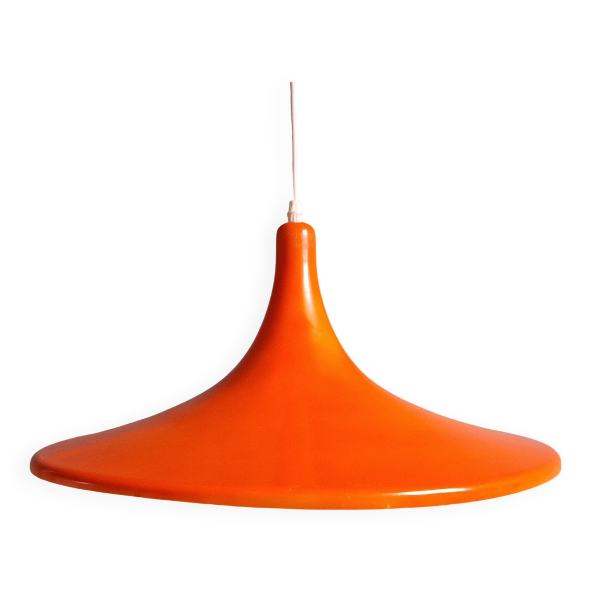 Large vintage orange plastic pendant light