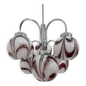 Lustre en verre de Murano - blanc 1970