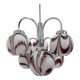 XL Italian purple and white Murano glass swirl chandelier, 1970s